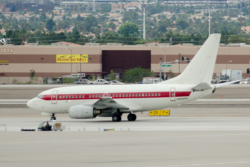  Secret Bonus! One of several unmarked Boeing 737-600s, N869HH flies top-secret personnel to and from Area-51 (Nellis AFB)